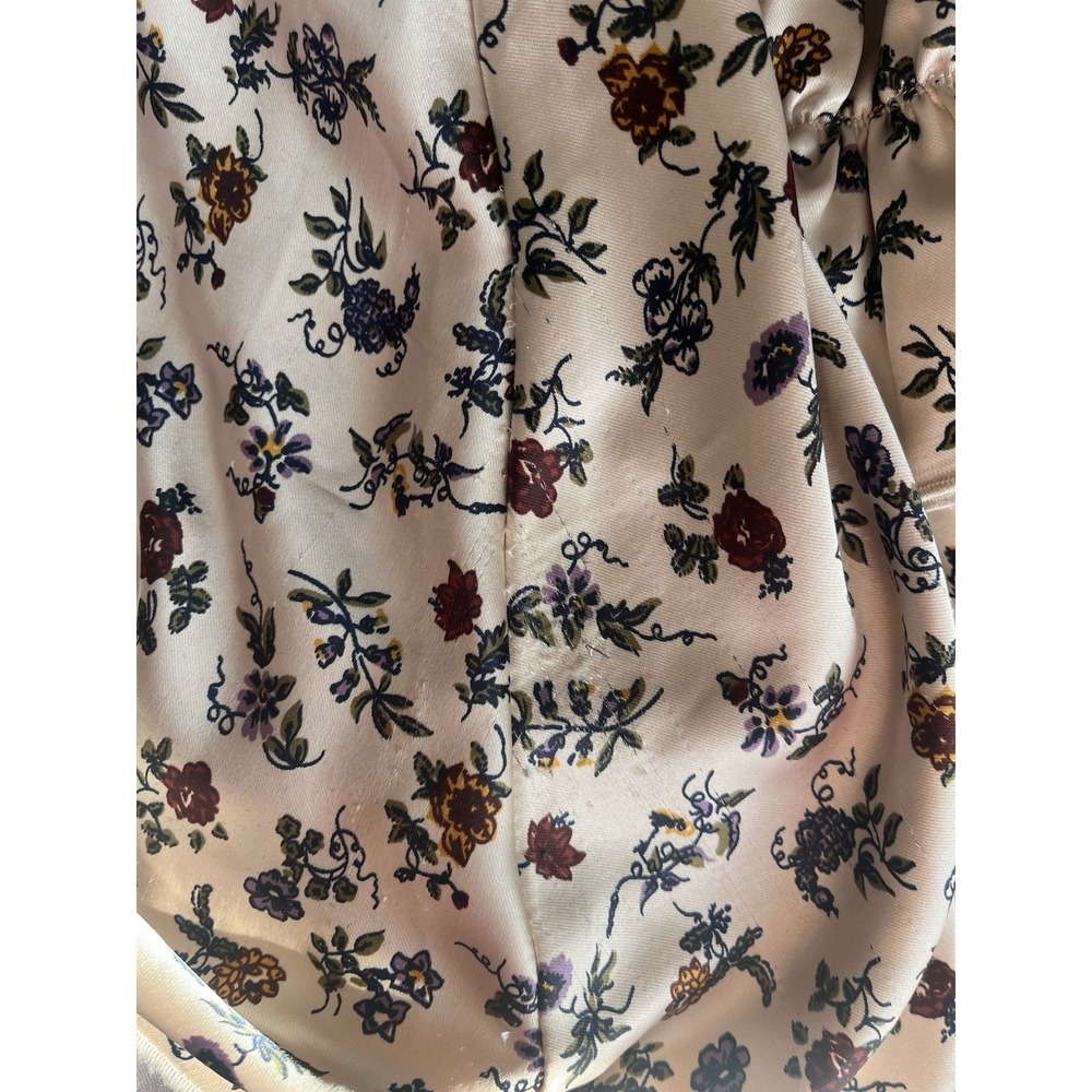 Women's Lauren Ashley X UO Mini Satin Floral Ruffled Twee Cottagecore Dress S-P - Picture 6 of 11